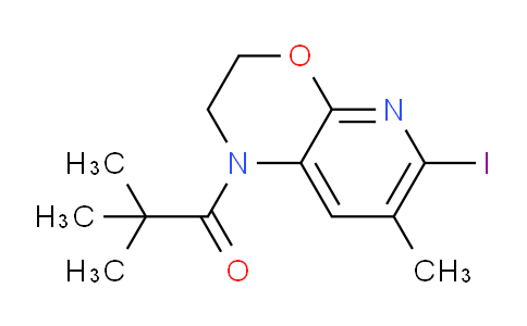 CAS No. 1261365-43-8, 1-(6-Iodo-7-methyl-2,3-dihydro-1H-pyrido[2,3-b]-[1,4]oxazin-1-yl)-2,2-dimethylpropan-1-one