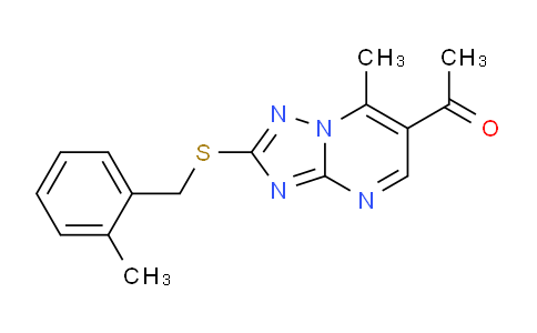 CAS No. 879044-17-4, 1-(7-Methyl-2-((2-methylbenzyl)thio)-[1,2,4]triazolo[1,5-a]pyrimidin-6-yl)ethanone