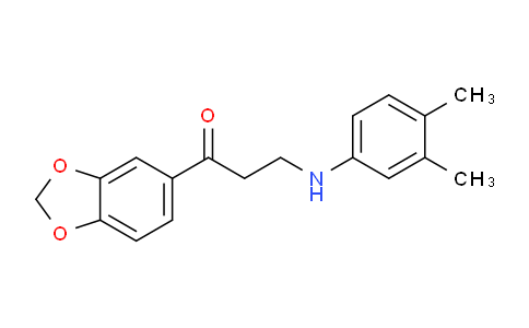 CAS No. 477319-12-3, 1-(Benzo[d][1,3]dioxol-5-yl)-3-((3,4-dimethylphenyl)amino)propan-1-one