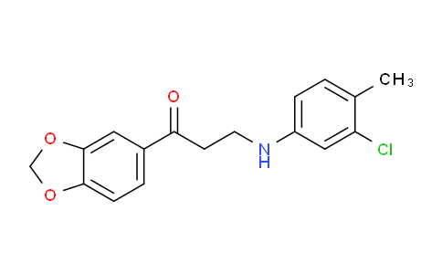 CAS No. 477334-02-4, 1-(Benzo[d][1,3]dioxol-5-yl)-3-((3-chloro-4-methylphenyl)amino)propan-1-one