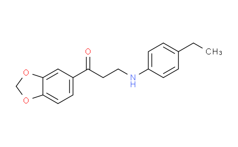 CAS No. 477320-40-4, 1-(Benzo[d][1,3]dioxol-5-yl)-3-((4-ethylphenyl)amino)propan-1-one