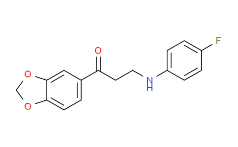 CAS No. 477320-48-2, 1-(Benzo[d][1,3]dioxol-5-yl)-3-((4-fluorophenyl)amino)propan-1-one