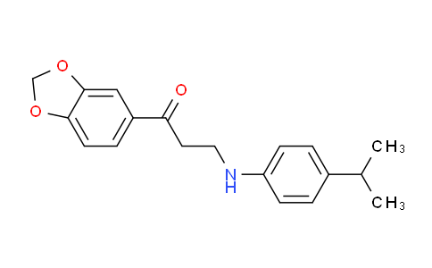 CAS No. 477334-25-1, 1-(Benzo[d][1,3]dioxol-5-yl)-3-((4-isopropylphenyl)amino)propan-1-one