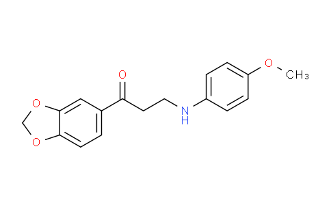 CAS No. 477333-83-8, 1-(Benzo[d][1,3]dioxol-5-yl)-3-((4-methoxyphenyl)amino)propan-1-one