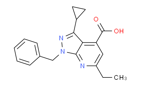CAS No. 1119499-73-8, 1-Benzyl-3-cyclopropyl-6-ethyl-1H-pyrazolo[3,4-b]pyridine-4-carboxylic acid