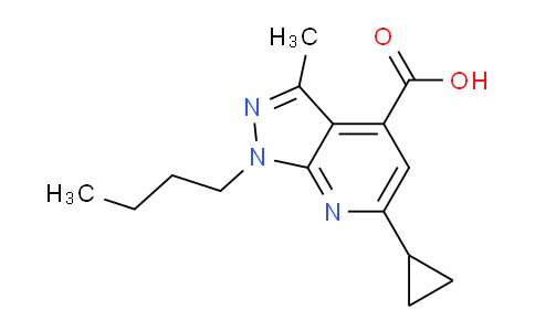 CAS No. 886502-91-6, 1-Butyl-6-cyclopropyl-3-methyl-1H-pyrazolo[3,4-b]pyridine-4-carboxylic acid