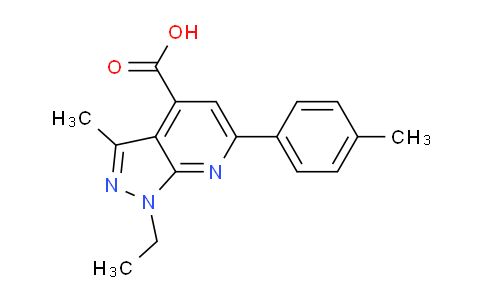 CAS No. 937598-67-9, 1-Ethyl-3-methyl-6-(p-tolyl)-1H-pyrazolo[3,4-b]pyridine-4-carboxylic acid