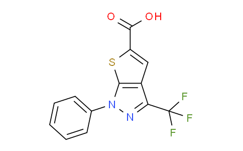 CAS No. 887360-86-3, 1-Phenyl-3-(trifluoromethyl)-1H-thieno[2,3-c]pyrazole-5-carboxylic acid