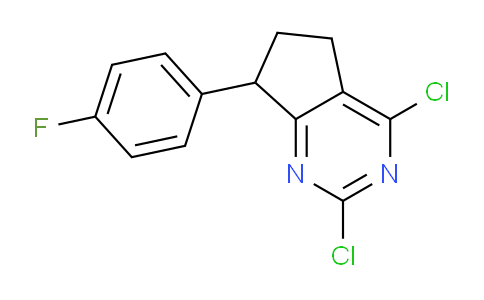 CAS No. 1263868-30-9, 2,4-Dichloro-7-(4-fluorophenyl)-6,7-dihydro-5H-cyclopenta[d]pyrimidine