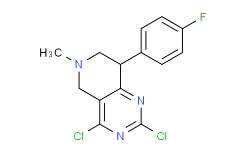 CAS No. 1263870-59-2, 2,4-Dichloro-8-(4-fluorophenyl)-6-methyl-5,6,7,8-tetrahydropyrido[4,3-d]pyrimidine