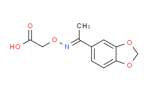 CAS No. 855716-75-5, 2-(((1-(Benzo[d][1,3]dioxol-5-yl)ethylidene)amino)oxy)acetic acid