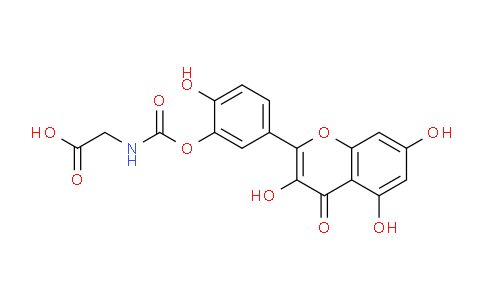 CAS No. 201280-73-1, 2-(((2-Hydroxy-5-(3,5,7-trihydroxy-4-oxo-4H-chromen-2-yl)phenoxy)carbonyl)amino)acetic acid
