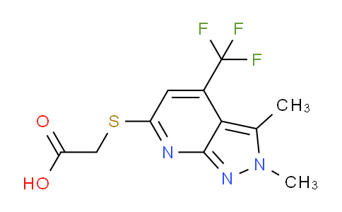 CAS No. 1018046-81-5, 2-((2,3-Dimethyl-4-(trifluoromethyl)-2H-pyrazolo[3,4-b]pyridin-6-yl)thio)acetic acid