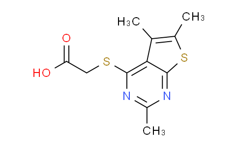 CAS No. 626205-90-1, 2-((2,5,6-Trimethylthieno[2,3-d]pyrimidin-4-yl)thio)acetic acid