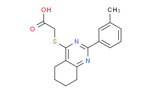 CAS No. 632289-50-0, 2-((2-(m-Tolyl)-5,6,7,8-tetrahydroquinazolin-4-yl)thio)acetic acid
