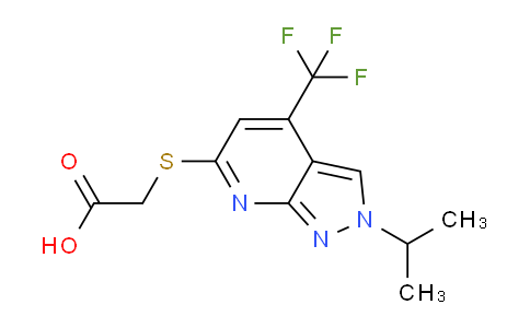 CAS No. 1018046-67-7, 2-((2-Isopropyl-4-(trifluoromethyl)-2H-pyrazolo[3,4-b]pyridin-6-yl)thio)acetic acid