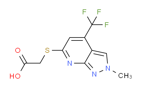 CAS No. 1018046-75-7, 2-((2-Methyl-4-(trifluoromethyl)-2H-pyrazolo[3,4-b]pyridin-6-yl)thio)acetic acid