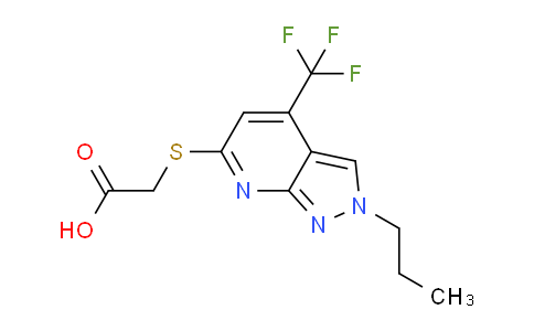 CAS No. 1018046-87-1, 2-((2-Propyl-4-(trifluoromethyl)-2H-pyrazolo[3,4-b]pyridin-6-yl)thio)acetic acid