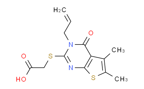 CAS No. 510724-80-8, 2-((3-Allyl-5,6-dimethyl-4-oxo-3,4-dihydrothieno[2,3-d]pyrimidin-2-yl)thio)acetic acid
