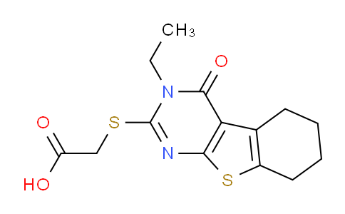 CAS No. 59898-75-8, 2-((3-Ethyl-4-oxo-3,4,5,6,7,8-hexahydrobenzo[4,5]thieno[2,3-d]pyrimidin-2-yl)thio)acetic acid