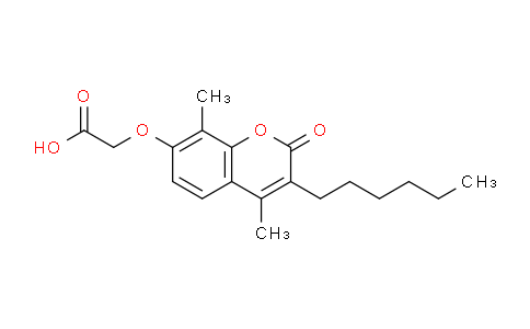 CAS No. 438030-13-8, 2-((3-Hexyl-4,8-dimethyl-2-oxo-2H-chromen-7-yl)oxy)acetic acid