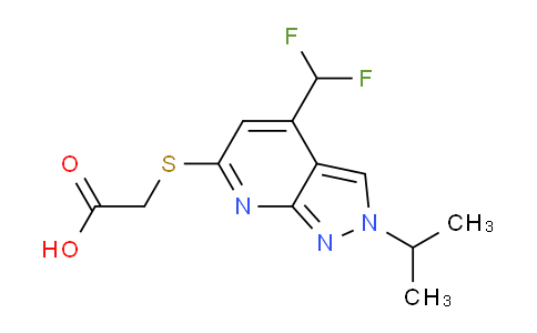 CAS No. 1018166-33-0, 2-((4-(Difluoromethyl)-2-isopropyl-2H-pyrazolo[3,4-b]pyridin-6-yl)thio)acetic acid