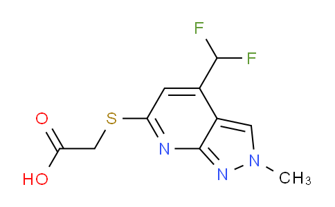 CAS No. 1018166-29-4, 2-((4-(Difluoromethyl)-2-methyl-2H-pyrazolo[3,4-b]pyridin-6-yl)thio)acetic acid
