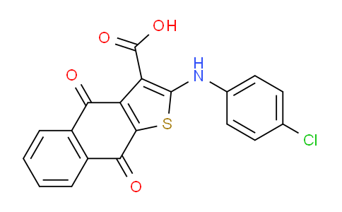 CAS No. 1258637-95-4, 2-((4-Chlorophenyl)amino)-4,9-dioxo-4,9-dihydronaphtho[2,3-b]thiophene-3-carboxylic acid
