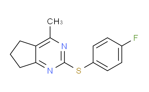 CAS No. 343374-37-8, 2-((4-Fluorophenyl)thio)-4-methyl-6,7-dihydro-5H-cyclopenta[d]pyrimidine