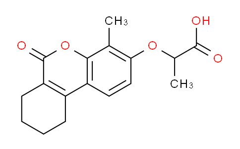 CAS No. 304896-80-8, 2-((4-Methyl-6-oxo-7,8,9,10-tetrahydro-6H-benzo[c]chromen-3-yl)oxy)propanoic acid
