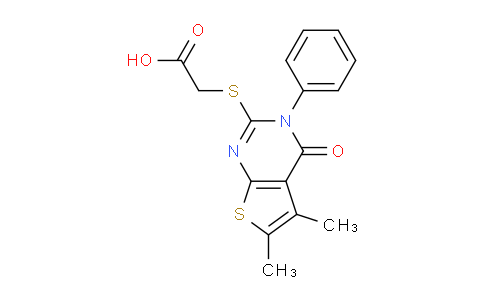 DY670997 | 79587-86-3 | 2-((5,6-Dimethyl-4-oxo-3-phenyl-3,4-dihydrothieno[2,3-d]pyrimidin-2-yl)thio)acetic acid