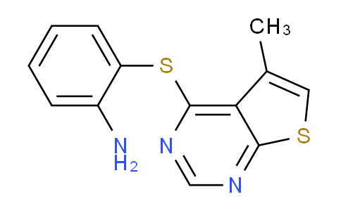 CAS No. 175137-24-3, 2-((5-Methylthieno[2,3-d]pyrimidin-4-yl)thio)aniline