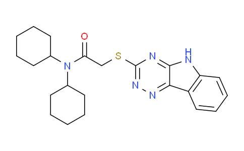 CAS No. 332384-84-6, 2-((5H-[1,2,4]Triazino[5,6-b]indol-3-yl)thio)-N,N-dicyclohexylacetamide