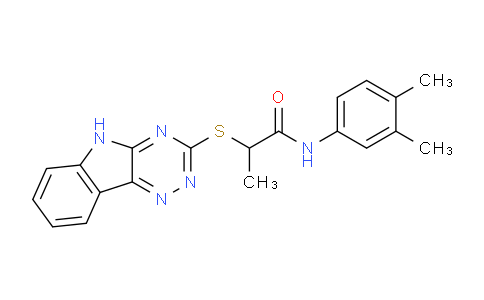 CAS No. 332384-81-3, 2-((5H-[1,2,4]Triazino[5,6-b]indol-3-yl)thio)-N-(3,4-dimethylphenyl)propanamide