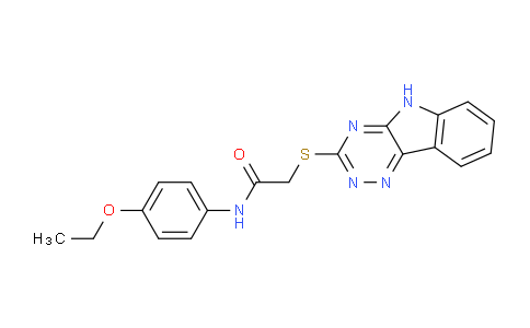 CAS No. 337505-68-7, 2-((5H-[1,2,4]Triazino[5,6-b]indol-3-yl)thio)-N-(4-ethoxyphenyl)acetamide