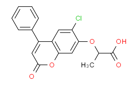 CAS No. 327097-31-4, 2-((6-Chloro-2-oxo-4-phenyl-2H-chromen-7-yl)oxy)propanoic acid