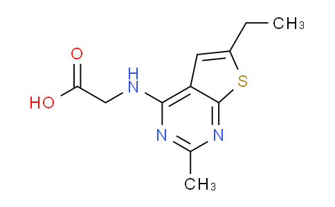 CAS No. 848280-81-9, 2-((6-Ethyl-2-methylthieno[2,3-d]pyrimidin-4-yl)amino)acetic acid