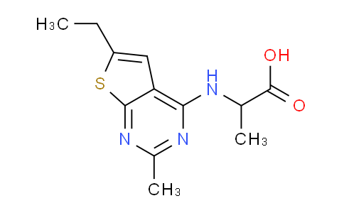 CAS No. 1008858-72-7, 2-((6-Ethyl-2-methylthieno[2,3-d]pyrimidin-4-yl)amino)propanoic acid