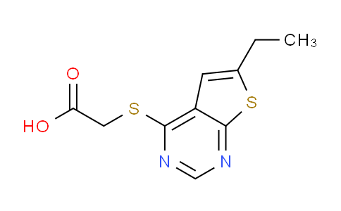 CAS No. 314034-15-6, 2-((6-Ethylthieno[2,3-d]pyrimidin-4-yl)thio)acetic acid