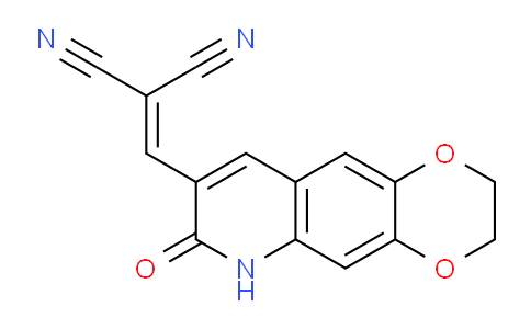 CAS No. 917749-86-1, 2-((7-Oxo-2,3,6,7-tetrahydro-[1,4]dioxino[2,3-g]quinolin-8-yl)methylene)malononitrile