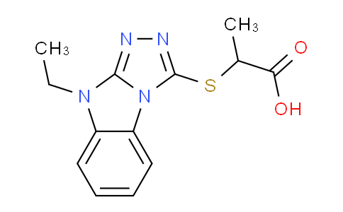 CAS No. 704875-04-7, 2-((9-Ethyl-9H-benzo[4,5]imidazo[2,1-c][1,2,4]triazol-3-yl)thio)propanoic acid