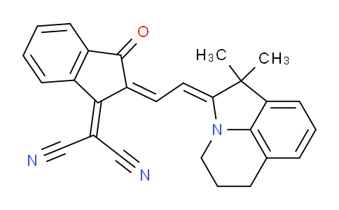 CAS No. 1207961-82-7, 2-(2-(2-(1,1-Dimethyl-5,6-dihydro-1H-pyrrolo[3,2,1-ij]quinolin-2(4H)-ylidene)ethylidene)-3-oxo-2,3-dihydro-1H-inden-1-ylidene)malononitrile