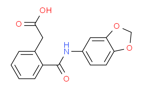 CAS No. 811841-53-9, 2-(2-(Benzo[d][1,3]dioxol-5-ylcarbamoyl)phenyl)acetic acid