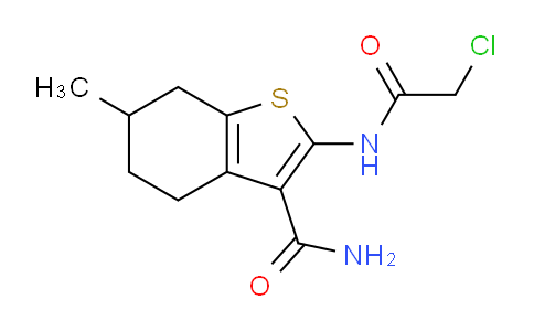 CAS No. 436090-09-4, 2-(2-Chloroacetamido)-6-methyl-4,5,6,7-tetrahydrobenzo[b]thiophene-3-carboxamide