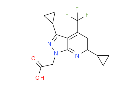 CAS No. 937606-02-5, 2-(3,6-Dicyclopropyl-4-(trifluoromethyl)-1H-pyrazolo[3,4-b]pyridin-1-yl)acetic acid