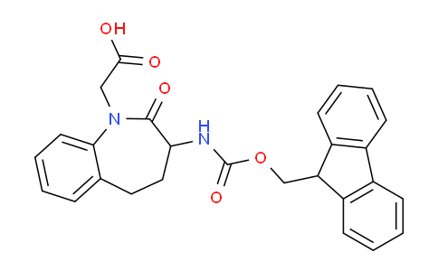 CAS No. 204322-78-1, 2-(3-((((9H-Fluoren-9-yl)methoxy)carbonyl)amino)-2-oxo-2,3,4,5-tetrahydro-1H-benzo[b]azepin-1-yl)acetic acid