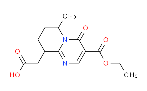 CAS No. 64405-40-9, 2-(3-(Ethoxycarbonyl)-6-methyl-4-oxo-6,7,8,9-tetrahydro-4H-pyrido[1,2-a]pyrimidin-9-yl)acetic acid