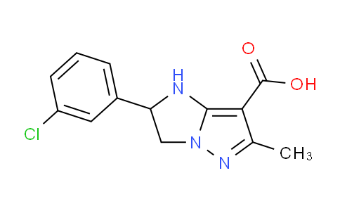 CAS No. 1708178-62-4, 2-(3-Chlorophenyl)-6-methyl-2,3-dihydro-1H-imidazo[1,2-b]pyrazole-7-carboxylic acid