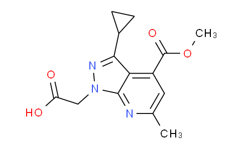 CAS No. 1018141-95-1, 2-(3-Cyclopropyl-4-(methoxycarbonyl)-6-methyl-1H-pyrazolo[3,4-b]pyridin-1-yl)acetic acid