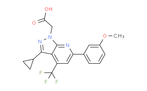CAS No. 937606-18-3, 2-(3-Cyclopropyl-6-(3-methoxyphenyl)-4-(trifluoromethyl)-1H-pyrazolo[3,4-b]pyridin-1-yl)acetic acid